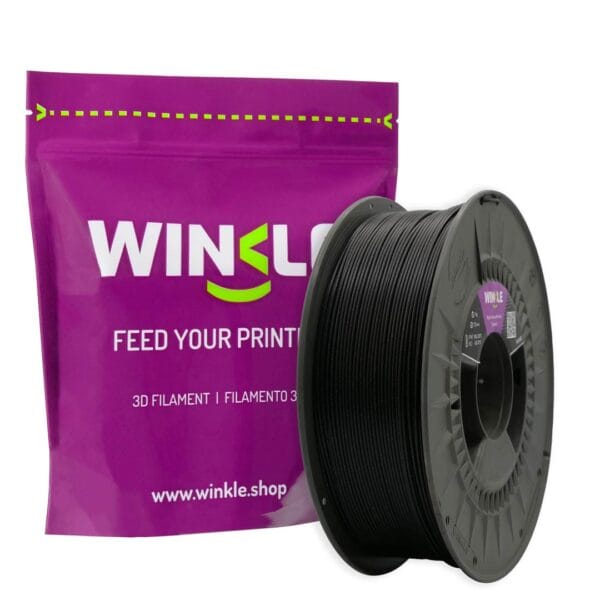 Filamento PLA HD Glitter (partículas) Winkle 1,75mm Preto 1Kg
