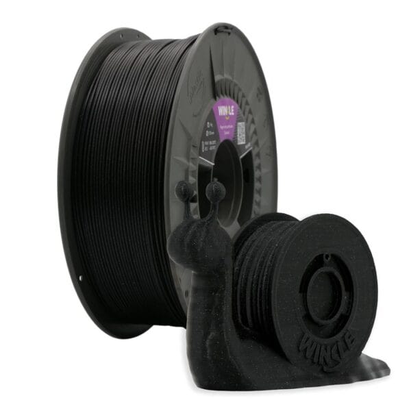 Filamento PLA HD Glitter (partículas) Winkle 1,75mm Preto 1Kg - Image 2
