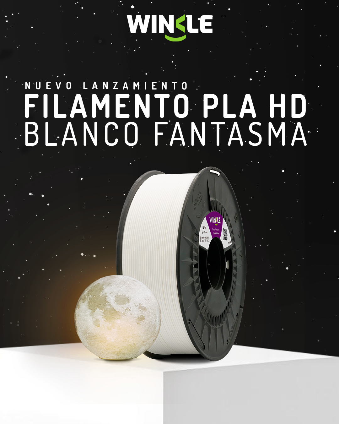 Filamento PLA HD Winkle Branco Fantasma - Imagem 3