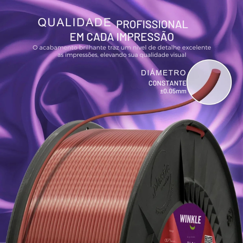 Filamento PLA Silk Winkle Vermelho Rubi - Imagem 4