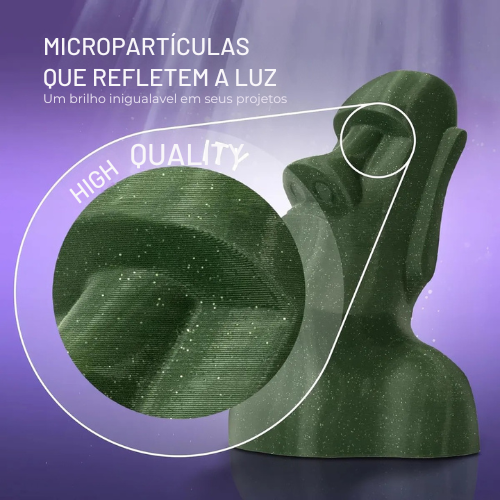 Filamento PLA Glitter Winkle Verde Militar - Imagem 2