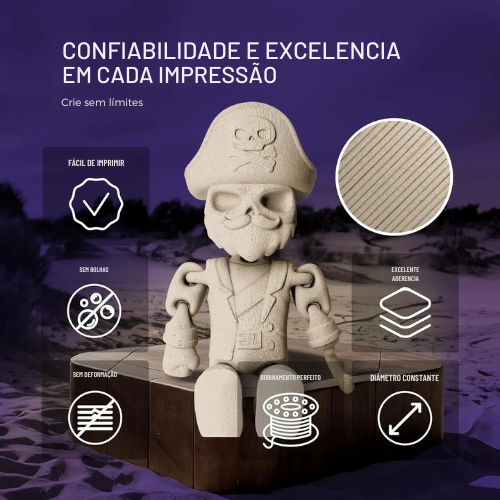 Filamento PLA Madeira Wood Winkle Arce - Imagem 3