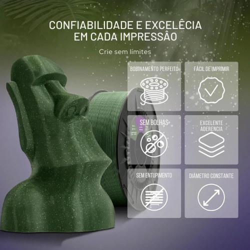 Filamento PLA Glitter Winkle Verde Militar - Imagem 3