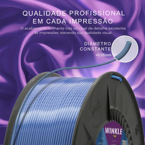 Filamento PLA Silk Winkle Azul Aço - Imagem 4