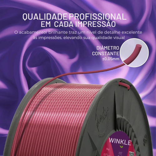 Filamento PLA Silk Winkle Rosa Rubi - Imagem 3
