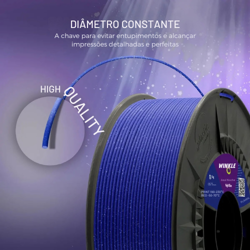 Filamento PLA Glitter Winkle Azul Noite - Imagem 3