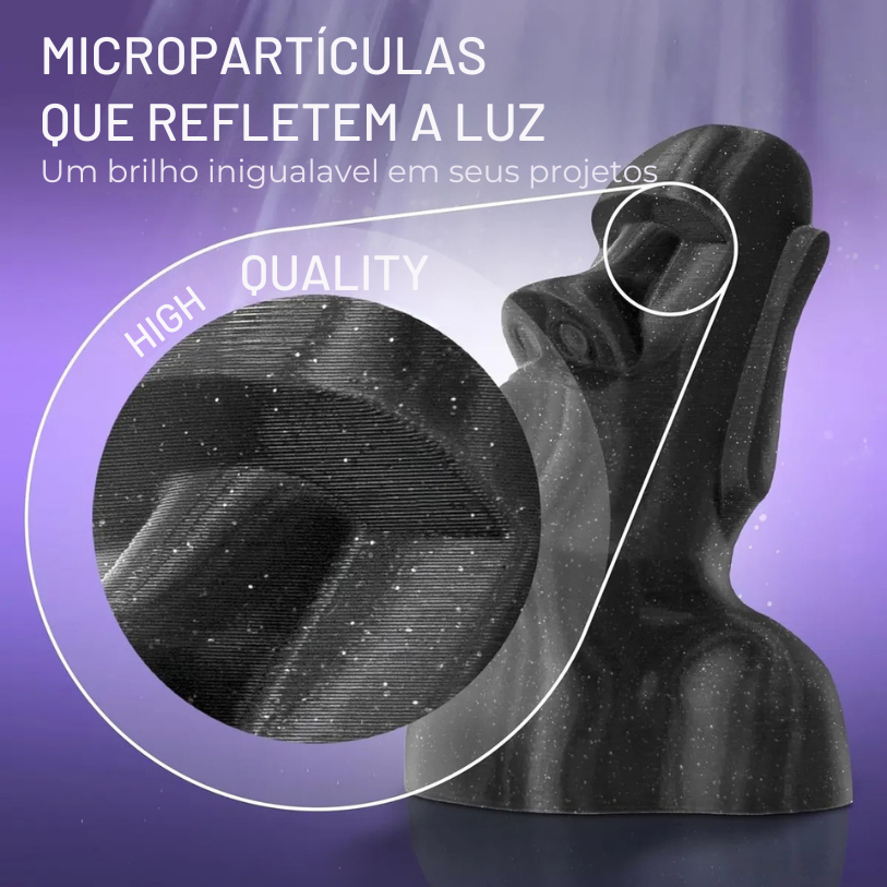 Filamento PLA Glitter Winkle Preto Galaxia - Imagem 2