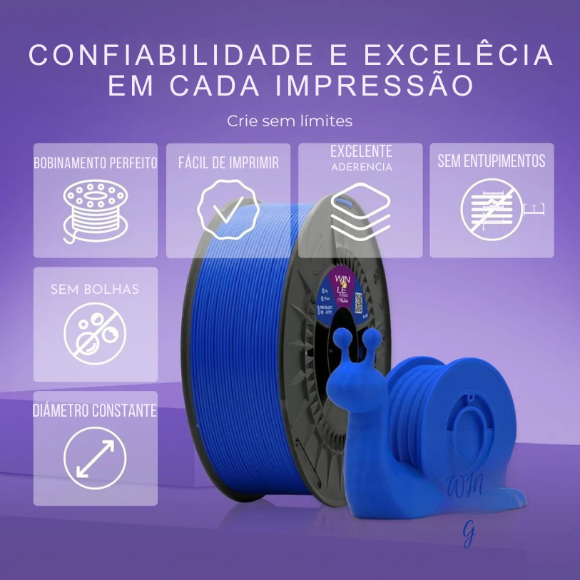 Filamento PLA HD Winkle Azul Pacífico - Imagem 3