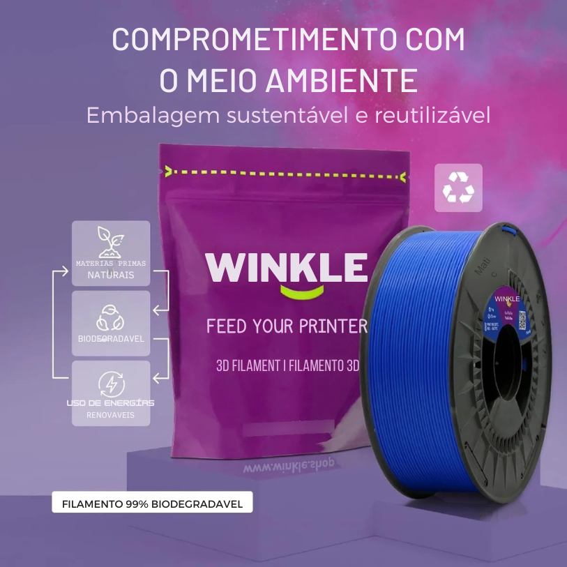 Filamento PLA HD Winkle Azul Pacífico - Imagem 2