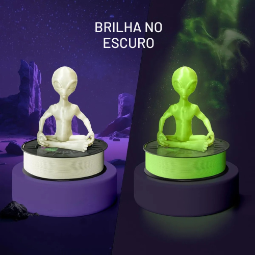 Filamento PLA HD Fosforescente Winkle Verde Alien - Imagem 6