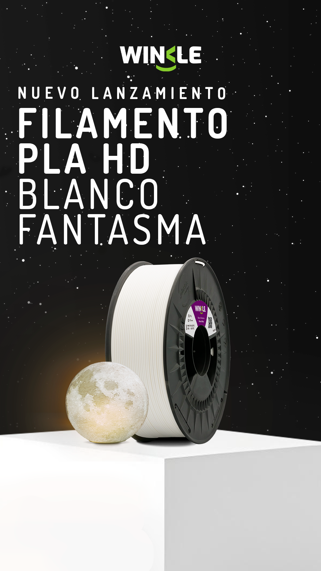 Filamento PLA HD Winkle Branco Fantasma - Imagem 4